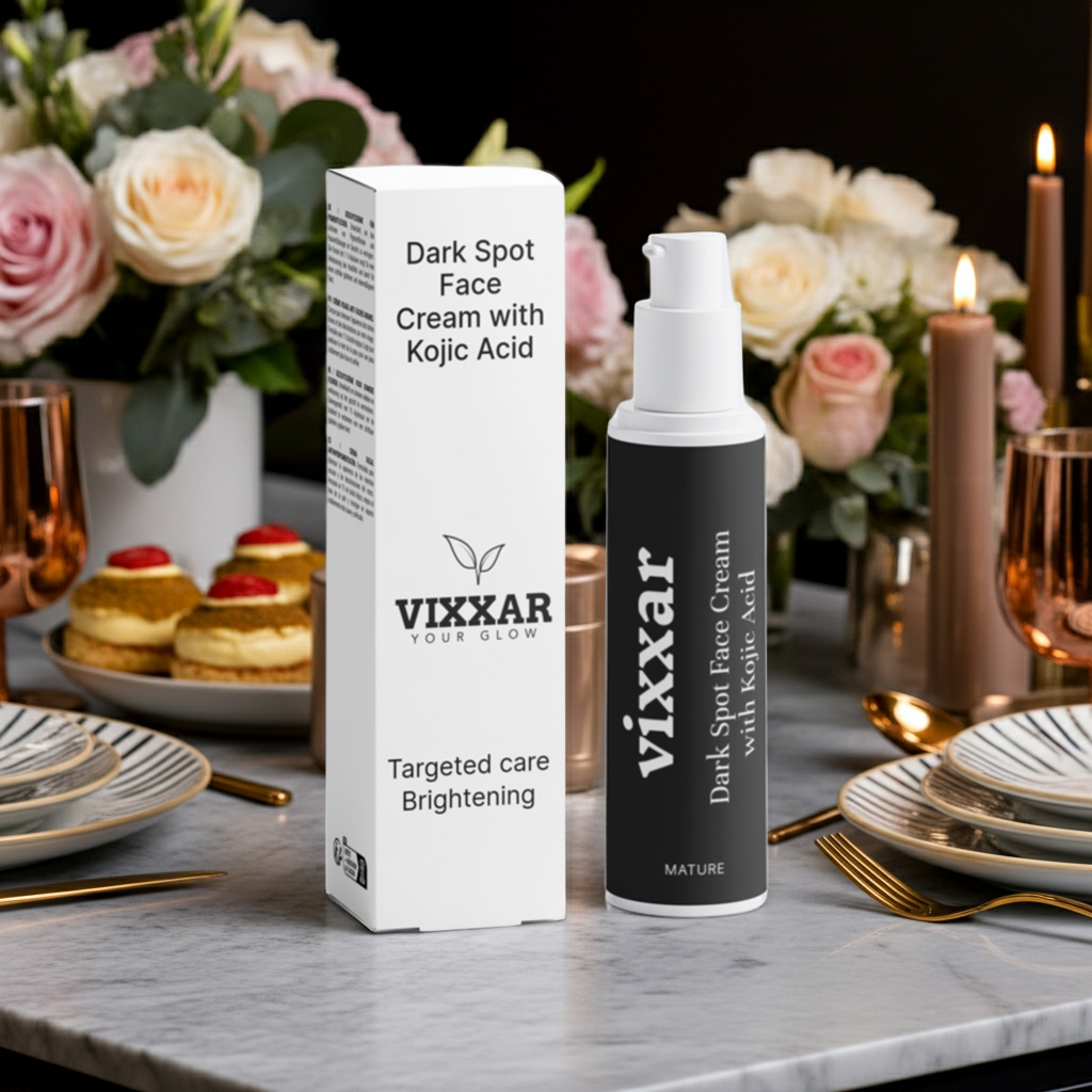 Kojic Acid face cream by Vixxar reduces dark spots and pigmentation for radiant smooth skin