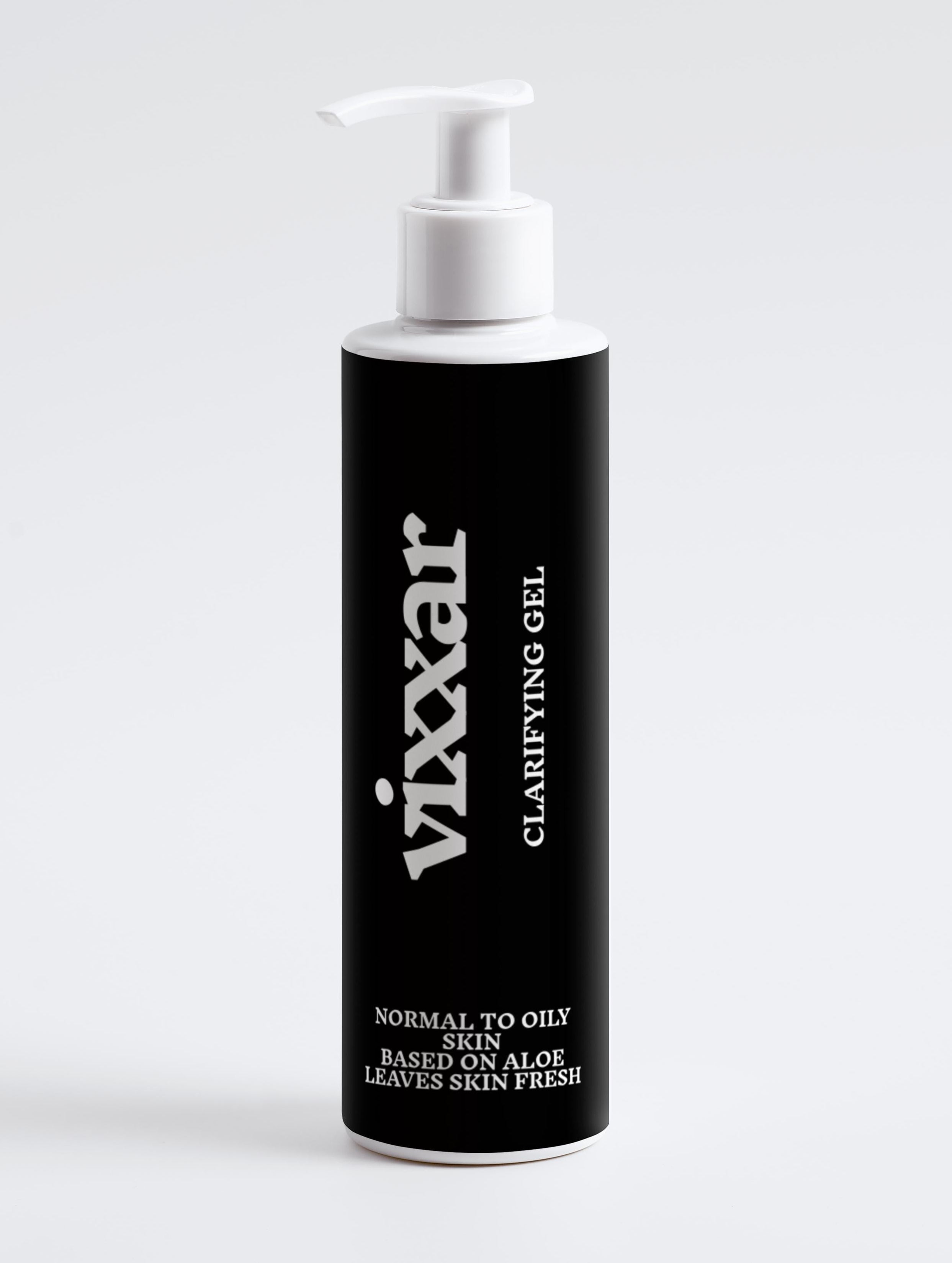 Vixxar clarifying gel bottle on a white background