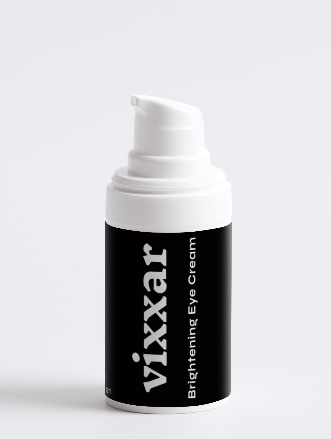 Vixxar radiance boosting skincare eye cream on white background