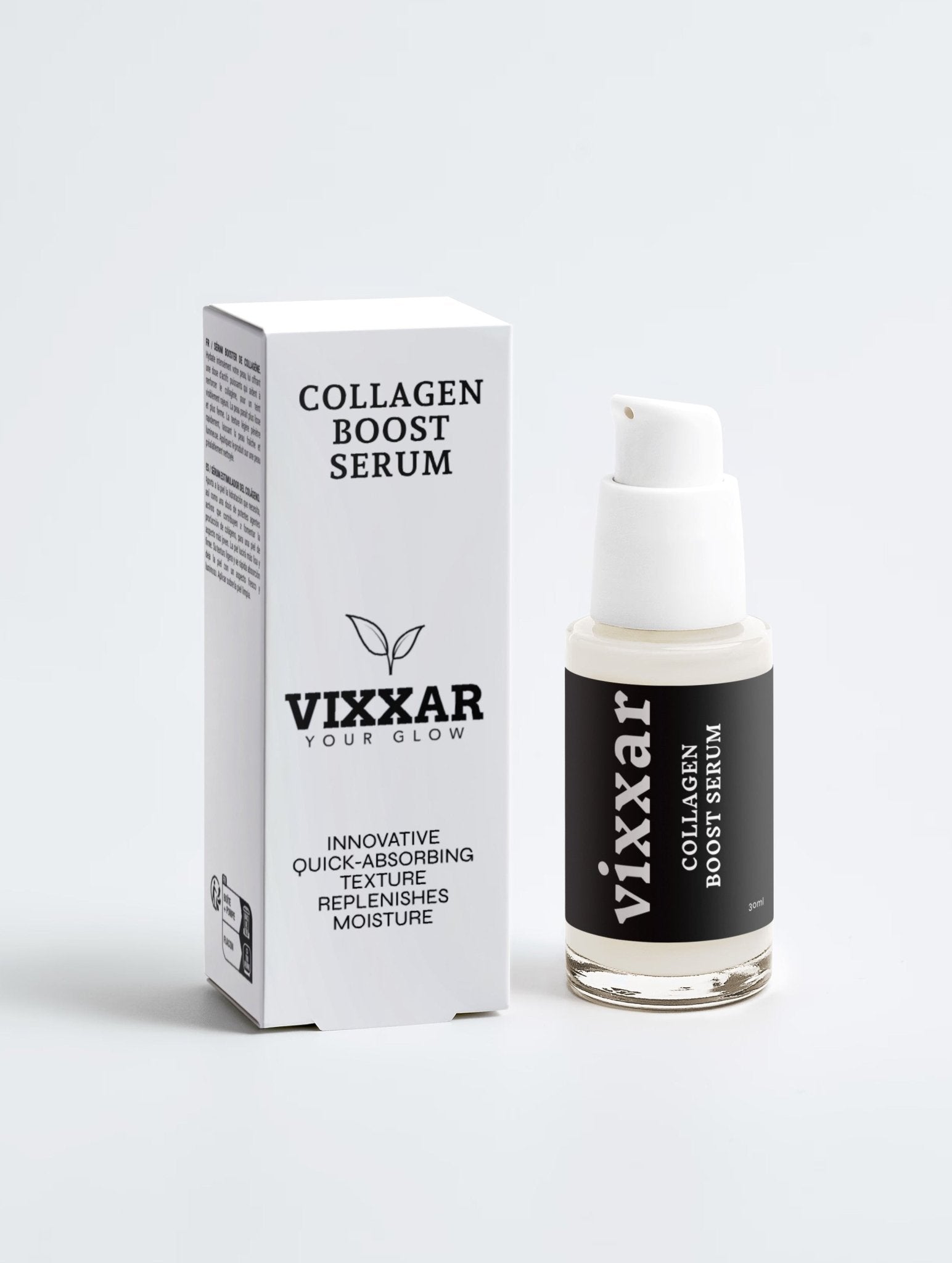 Vixxar Boost Serum Collection Box lifestyle – firming and brightening serum gift set for mature skin, UK and Europe delivery