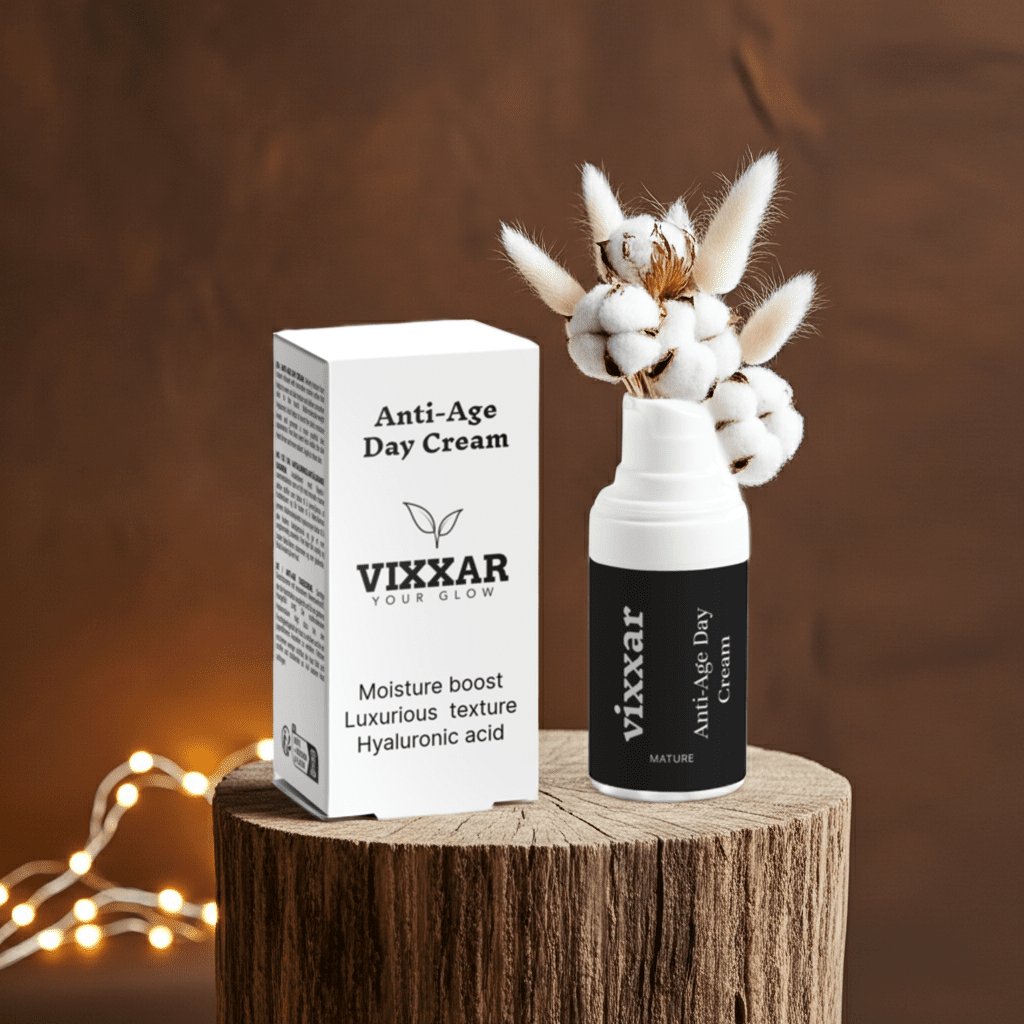 Vixxar anti-aging skincare routine – retinol serum, day cream and cleanser set