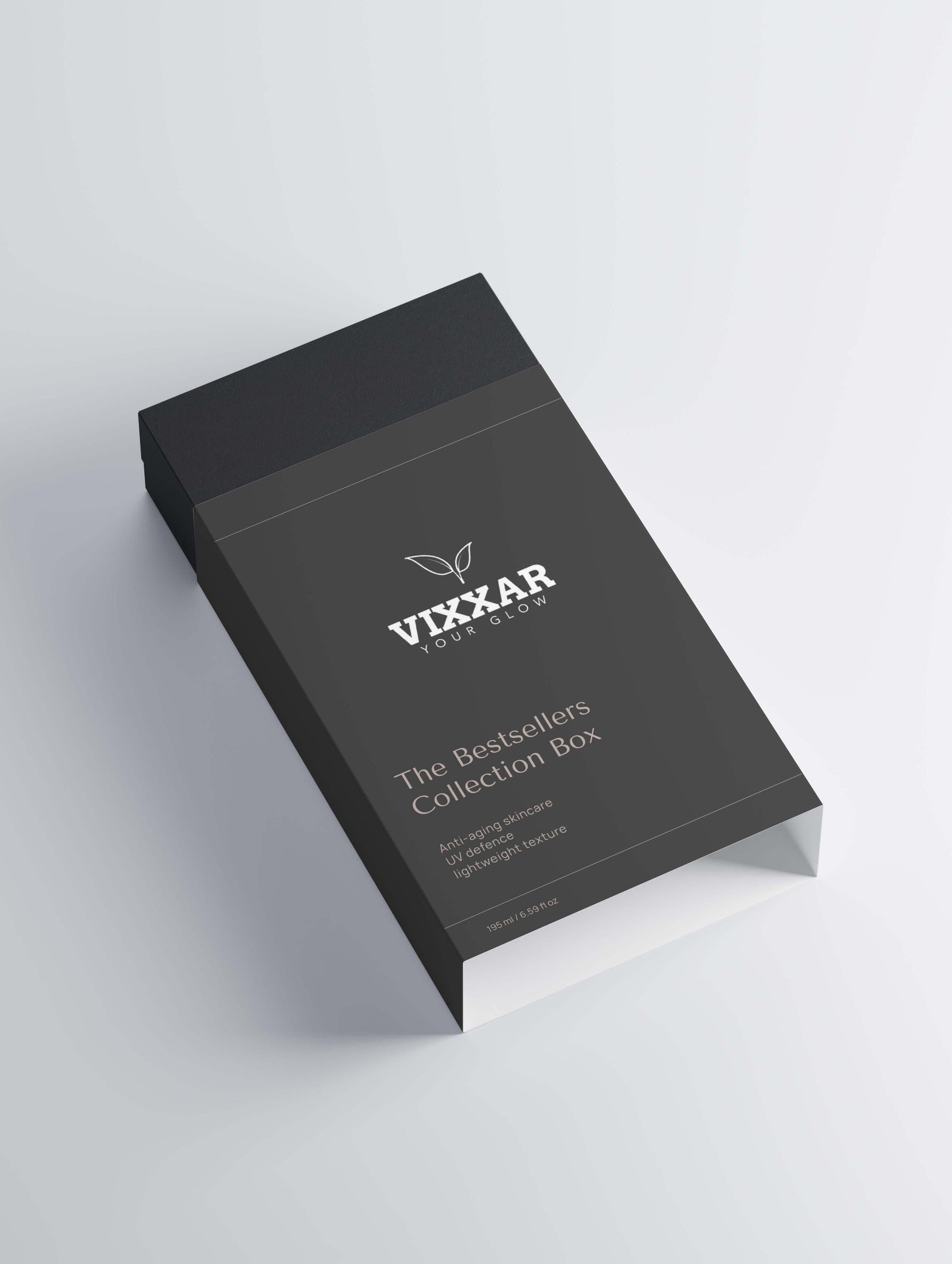 Vixxar Bestsellers Skincare Collection Box featuring SPF30, Day Cream, and Peptide Serum for radiant skin