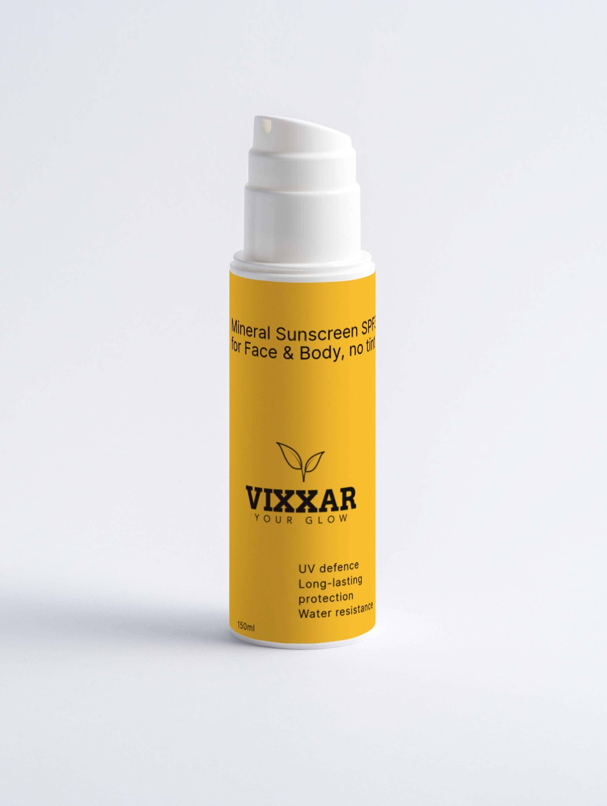 Vixxar Mineral Sunscreen SPF30 Bottle for Face & Body, 100ml - UV Protection, Water Resistant