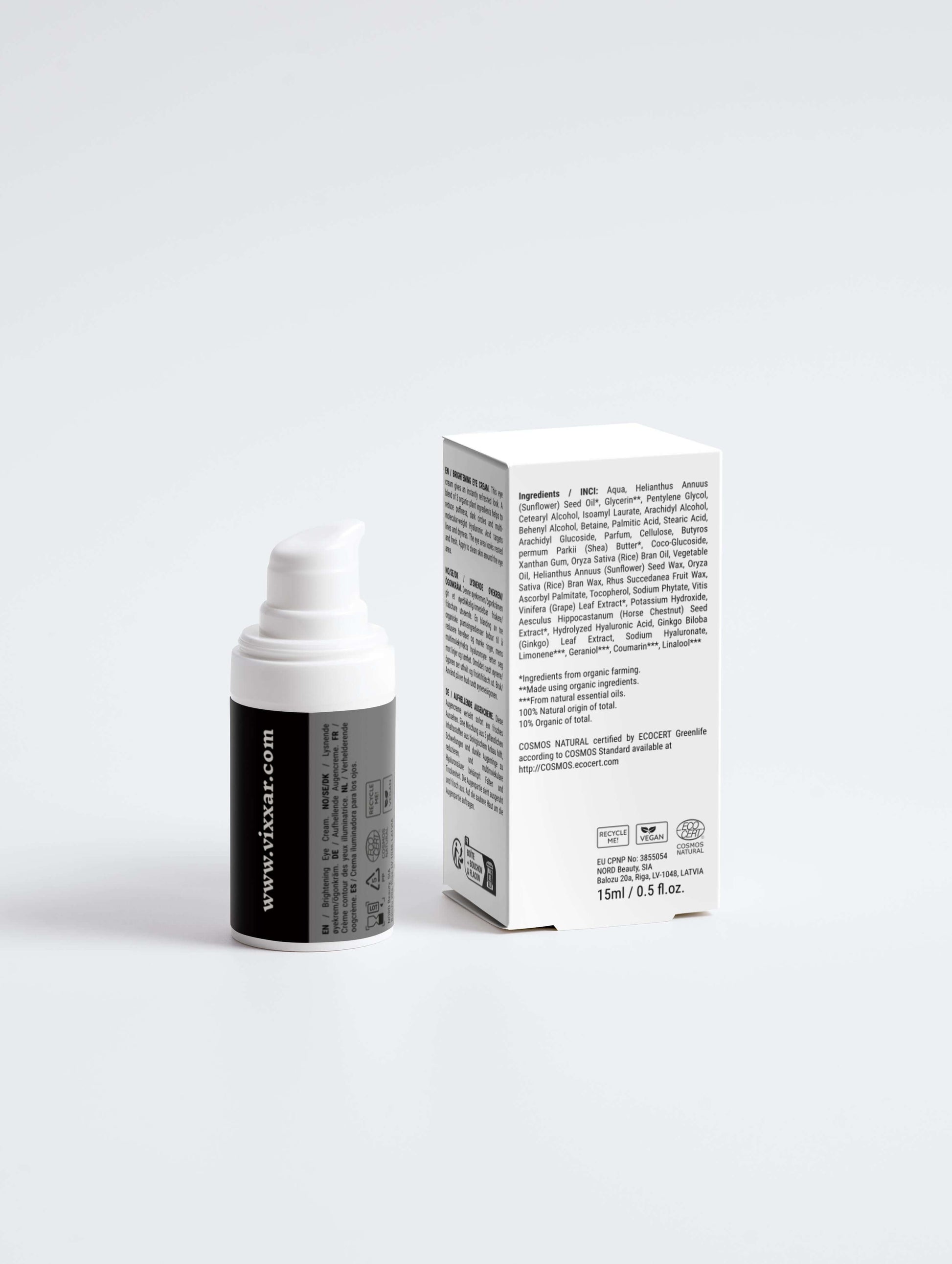 Brightening Eye Cream 15ml – Reduce Dark Circles & Puffiness Naturally - Vixxar Cosmetiques