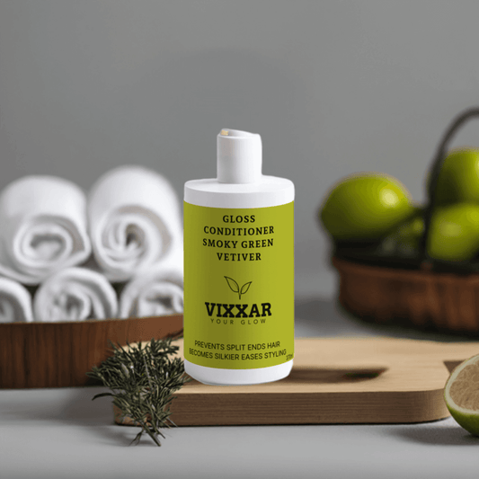 Gloss Conditioner with Smoky Green Vetiver – Nourish, Smooth & Prevent Split Ends (370ml) - Vixxar Cosmetiques