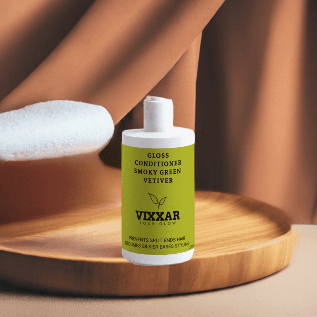 Gloss Conditioner with Smoky Green Vetiver – Nourish, Smooth & Prevent Split Ends (370ml) - Vixxar Cosmetiques