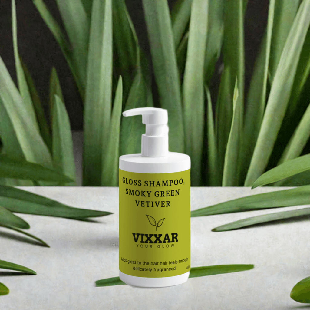 Gloss Shampoo with Smoky Green Vetiver – Boost Shine & Nourishment | 400ml - Vixxar Cosmetiques