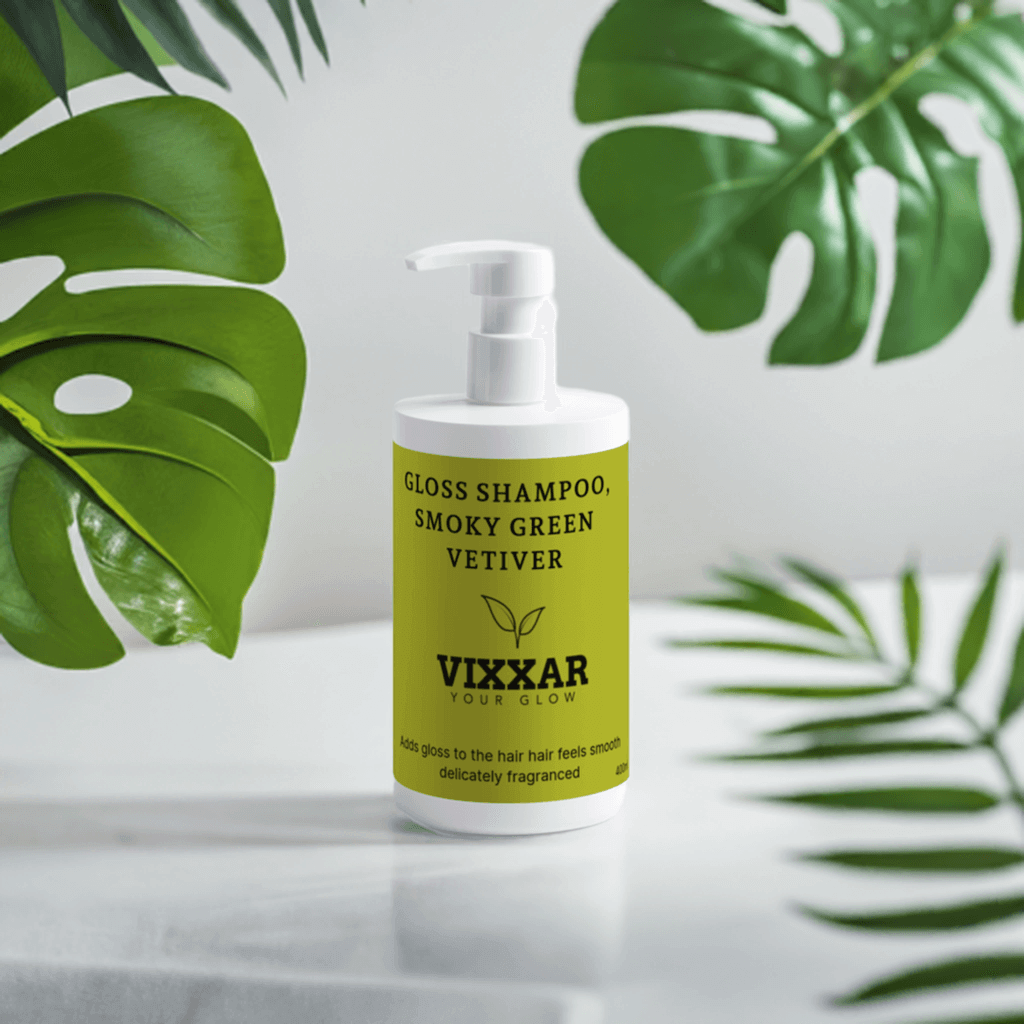 Gloss Shampoo with Smoky Green Vetiver – Boost Shine & Nourishment | 400ml - Vixxar Cosmetiques