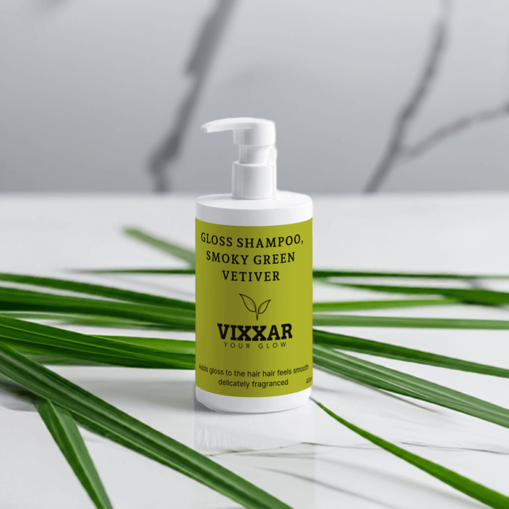 Gloss Shampoo with Smoky Green Vetiver – Boost Shine & Nourishment | 400ml - Vixxar Cosmetiques