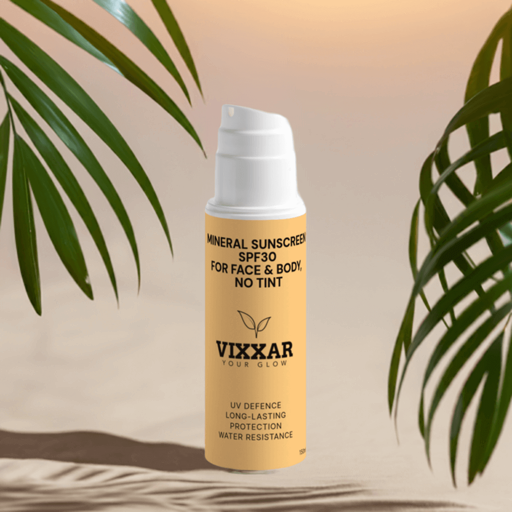 Mineral Sunscreen SPF30 – Face & Body Protection Without White Cast (150ml) - Vixxar Cosmetiques
