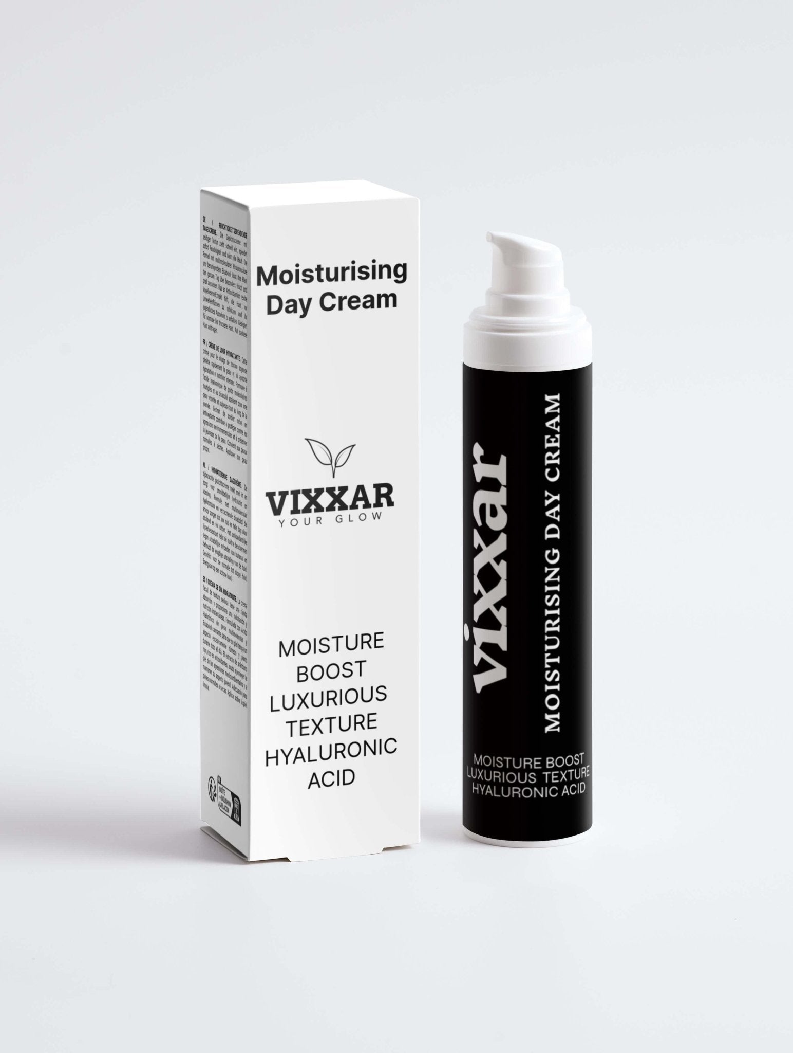 Vixxar Moisturising Day Cream 50ml — lightweight COSMOS-certified face cream with Berry & Fruit Extracts for glow.