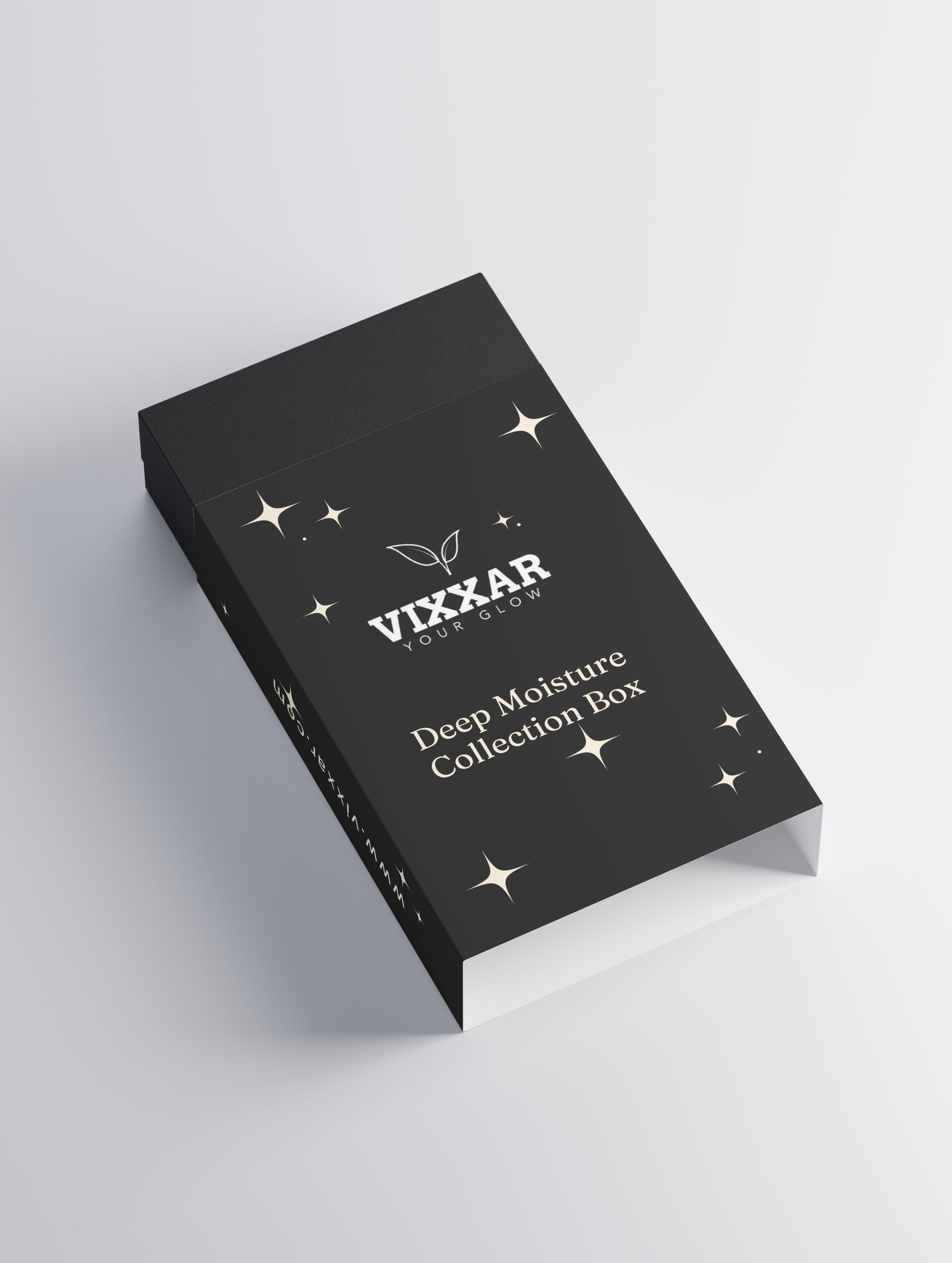 Deep Moisture Collection Box by Vixxar for Hydrating Skincare, includes Vegan Cleanser, Hydrating Cream, and Eye Brightener.