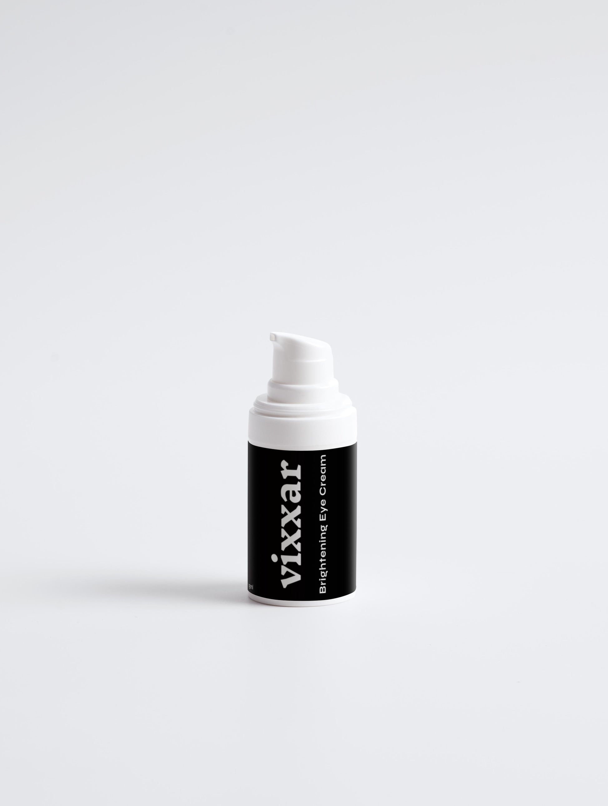 Vixxar radiance boosting skincare eye cream on white background