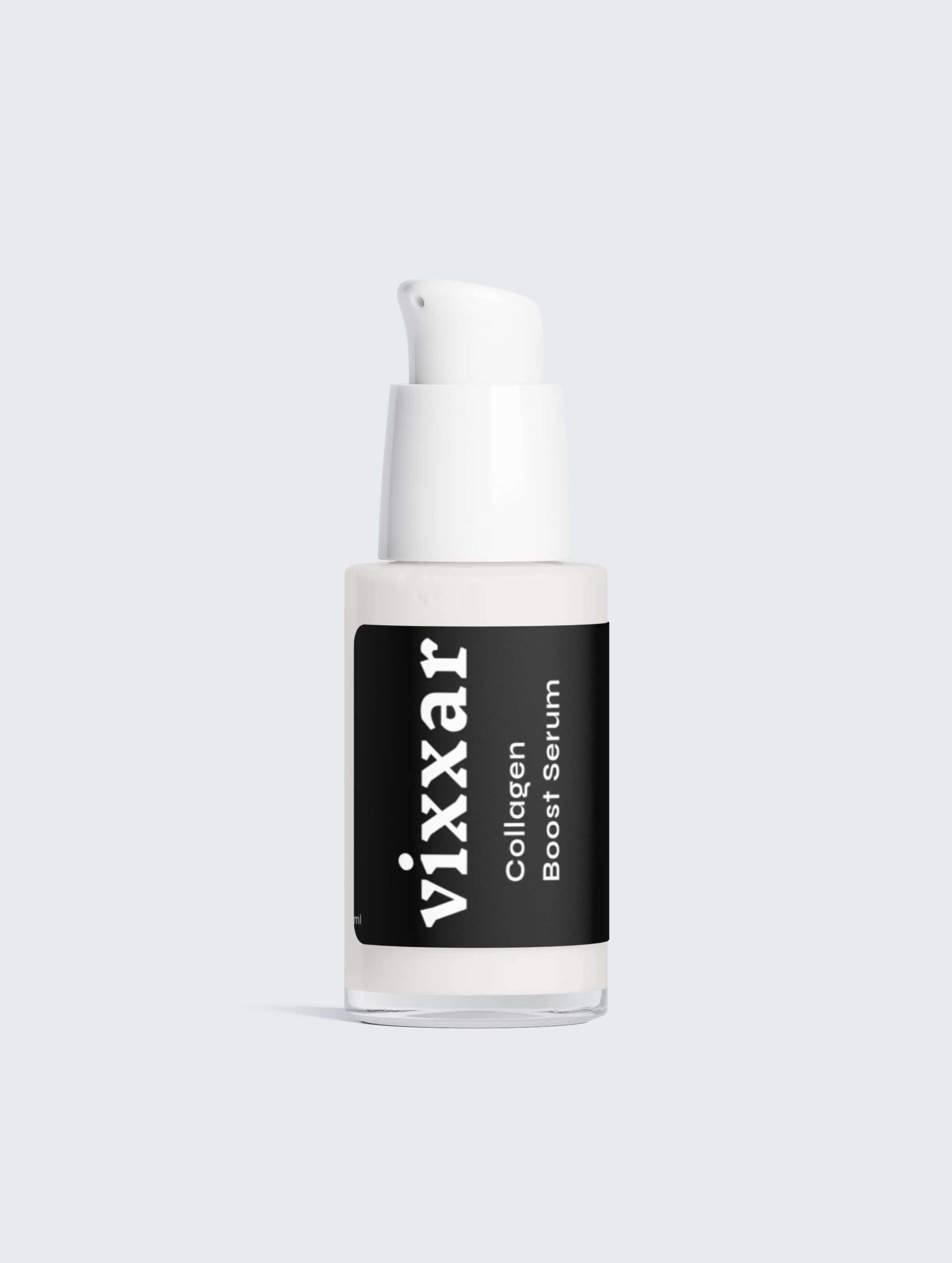 Vixxar Collagen Boost Serum bottle for anti-aging and hydration skincare.
