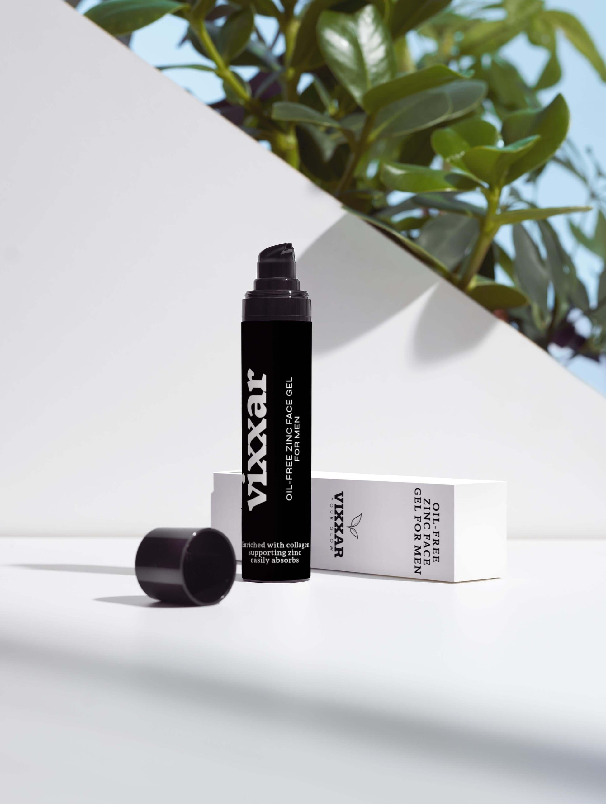Vixxar Oil-Free Zinc Face Gel for Men - Lightweight hydration control for oily and sensitive skin with zinc PCA and aloe juice.