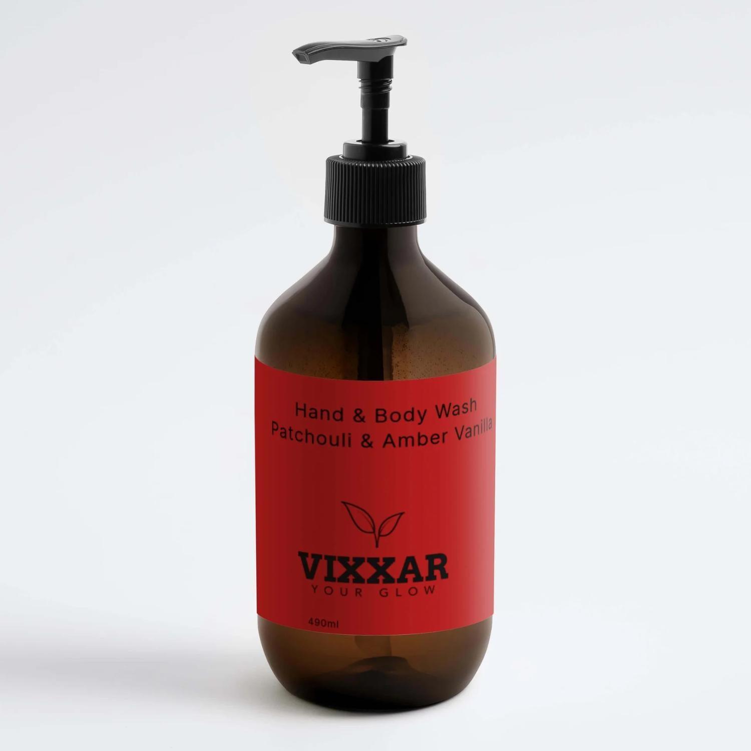 Vegan Patchouli Amber Vanilla Hand Body Wash 490ml for hydrating skincare