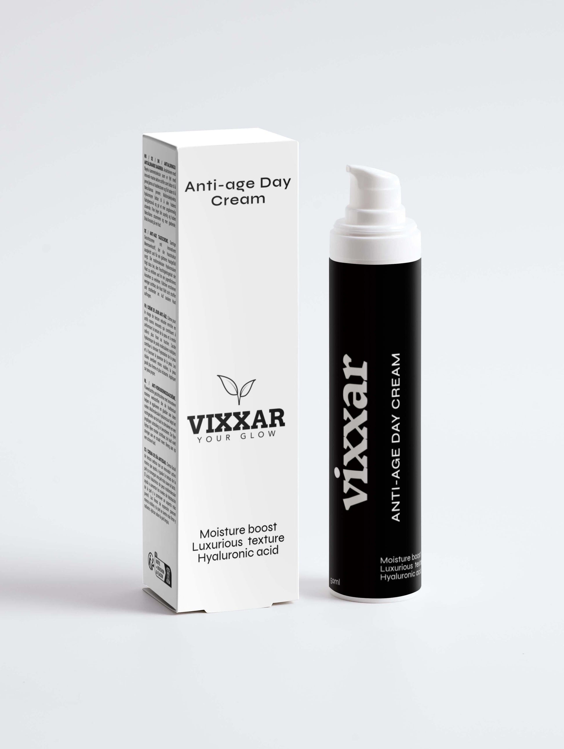 Vixxar Anti-Age Day Cream with Hyaluronic Acid for Moisture Boost and Luxurious Texture