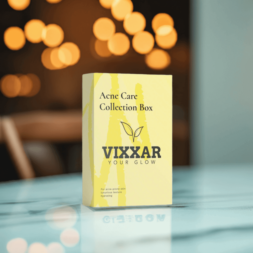 Acne Care Collection Box | Clear & Balanced Skin Routine - Includes Cleansing Foam, AHA Peeling Concentrate, Acne Spot Care - Vixxar Cosmetiques