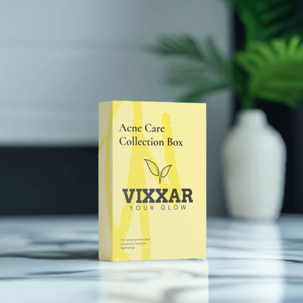 Acne Care Collection Box | Clear & Balanced Skin Routine - Includes Cleansing Foam, AHA Peeling Concentrate, Acne Spot Care - Vixxar Cosmetiques