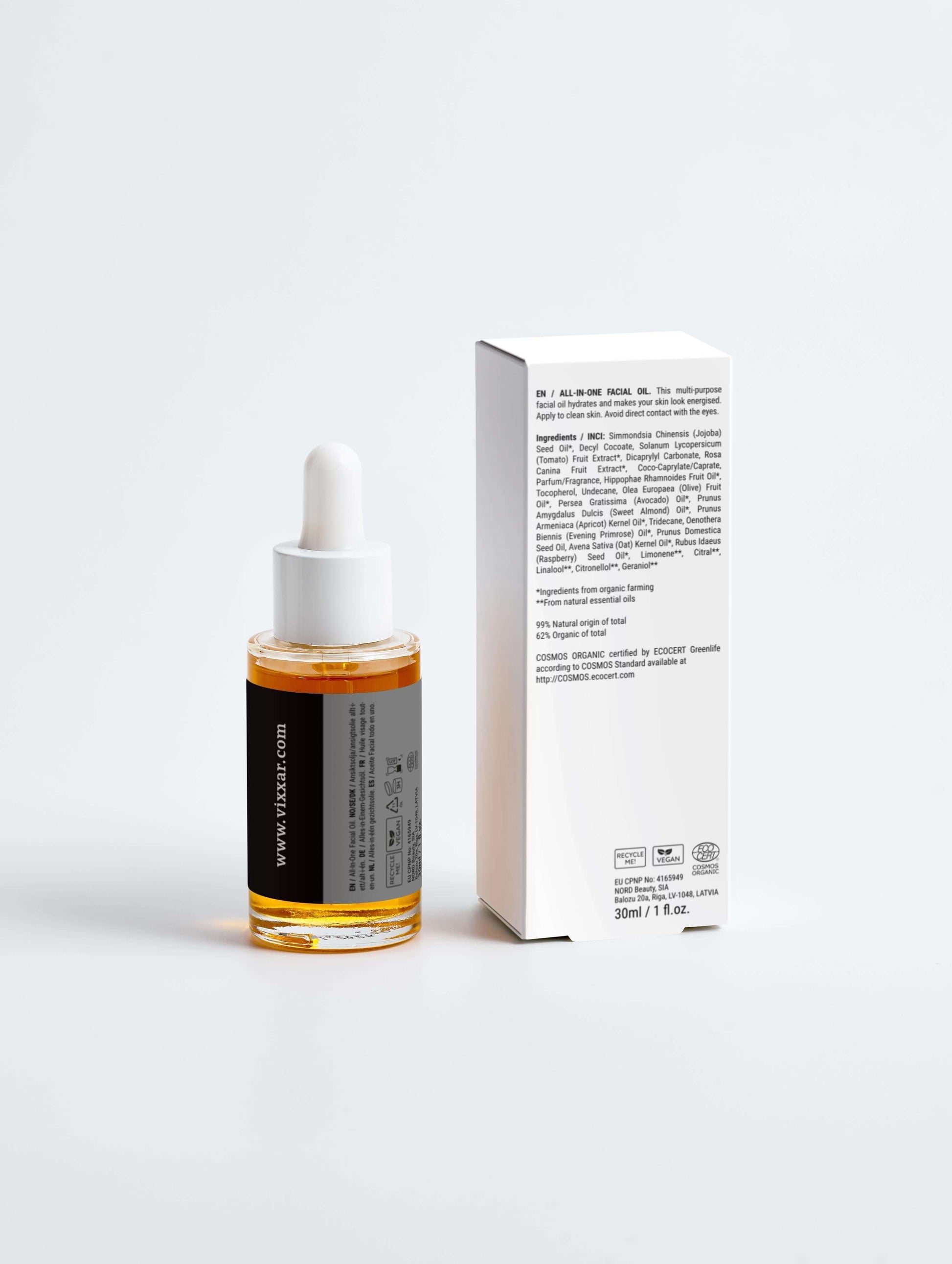 All-In-One Facial Oil 30ml – Multi-Purpose Glow Oil for Hydration & Radiance - Vixxar Cosmetiques