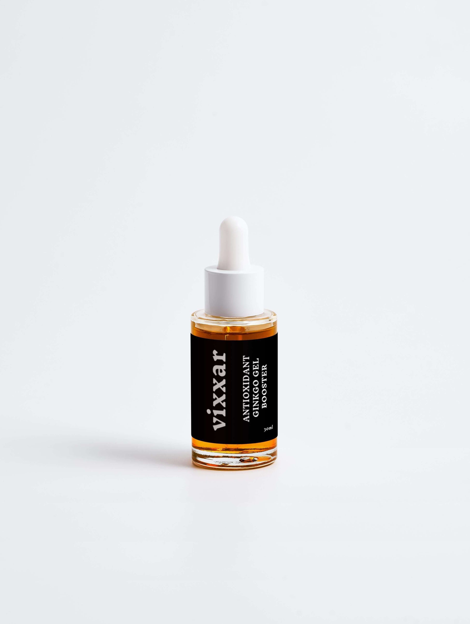 Antioxidant Ginkgo Gel Booster 30ml bottle with dropper, oil-free hydration and firming care.