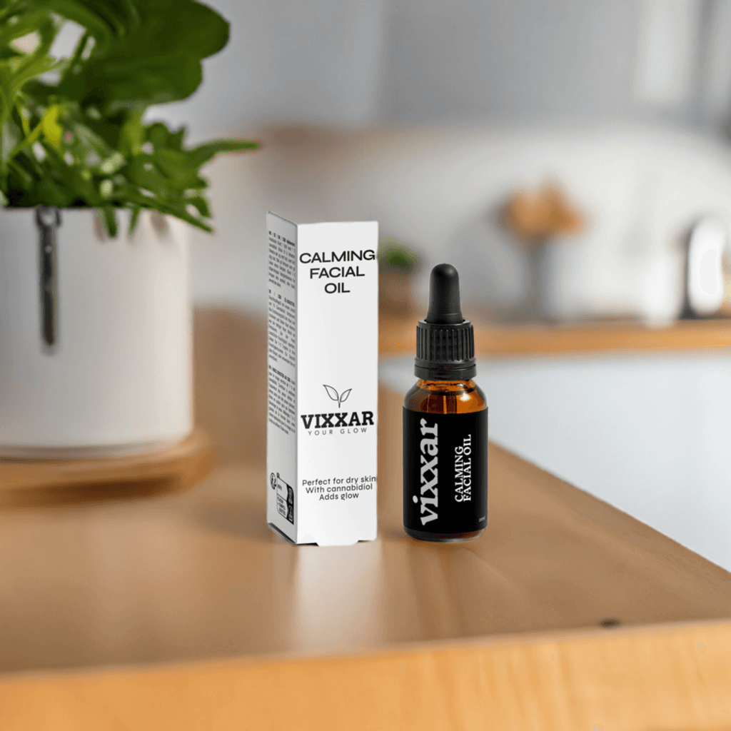 Calming Facial Oil 20ml – Organic Glow-Boosting Oil for Dry & Mature Skin - Vixxar Cosmetiques