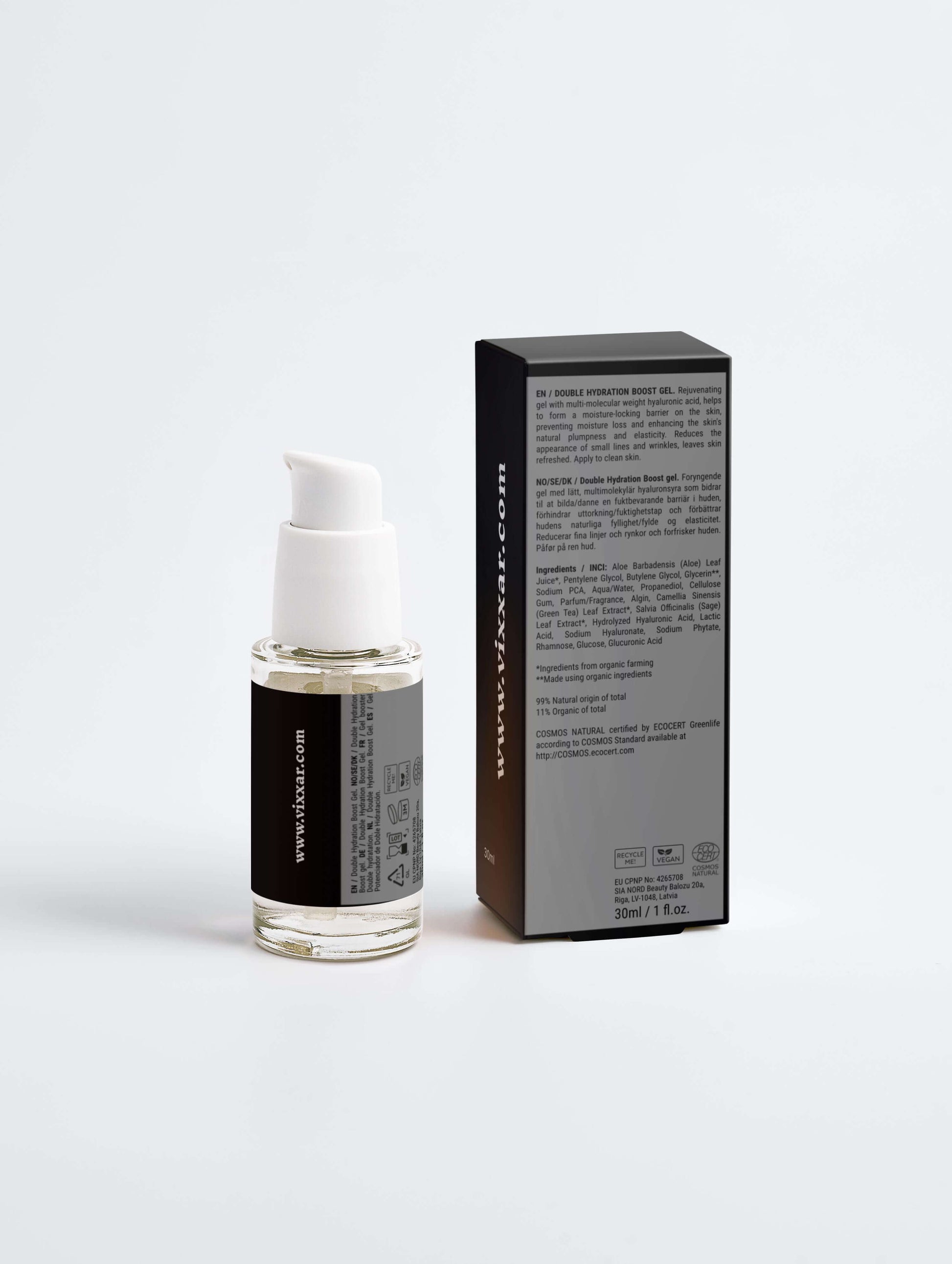 Double Hydration Boost Gel 30ml – Lightweight Hyaluronic Acid Moisture Gel for Plump, Radiant Skin - Vixxar Cosmetiques