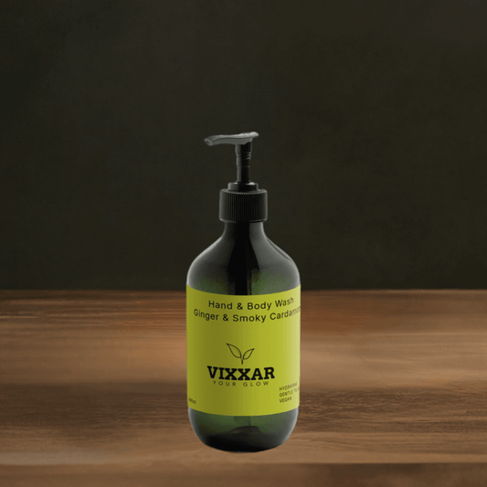 Ginger & Smoky Cardamom Hand and Body Wash 490ml – Hydrating, Aromatic Cleanser for All Skin Types - Vixxar Cosmetiques