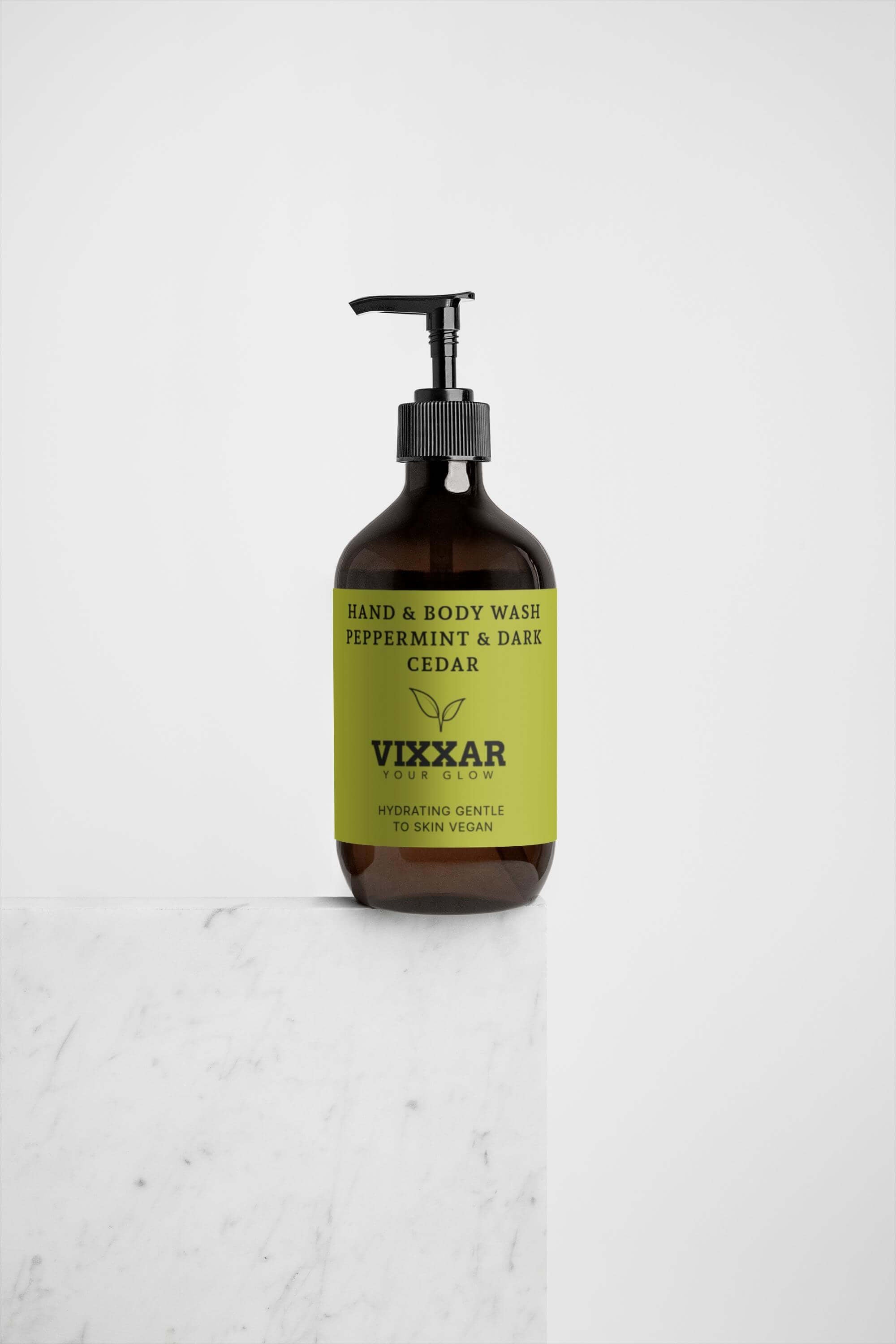 Peppermint & Dark Cedar Hand & Body Wash – Hydrating Vegan Cleanser (490ml) - Vixxar Cosmetiques