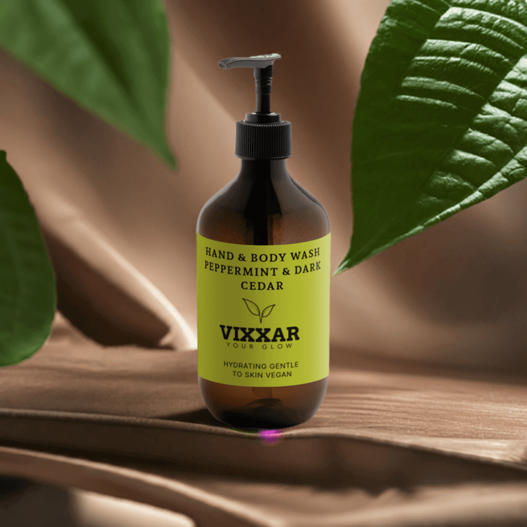 Peppermint & Dark Cedar Hand & Body Wash â Hydrating Vegan Cleanser (490ml) - Vixxar Cosmetiques