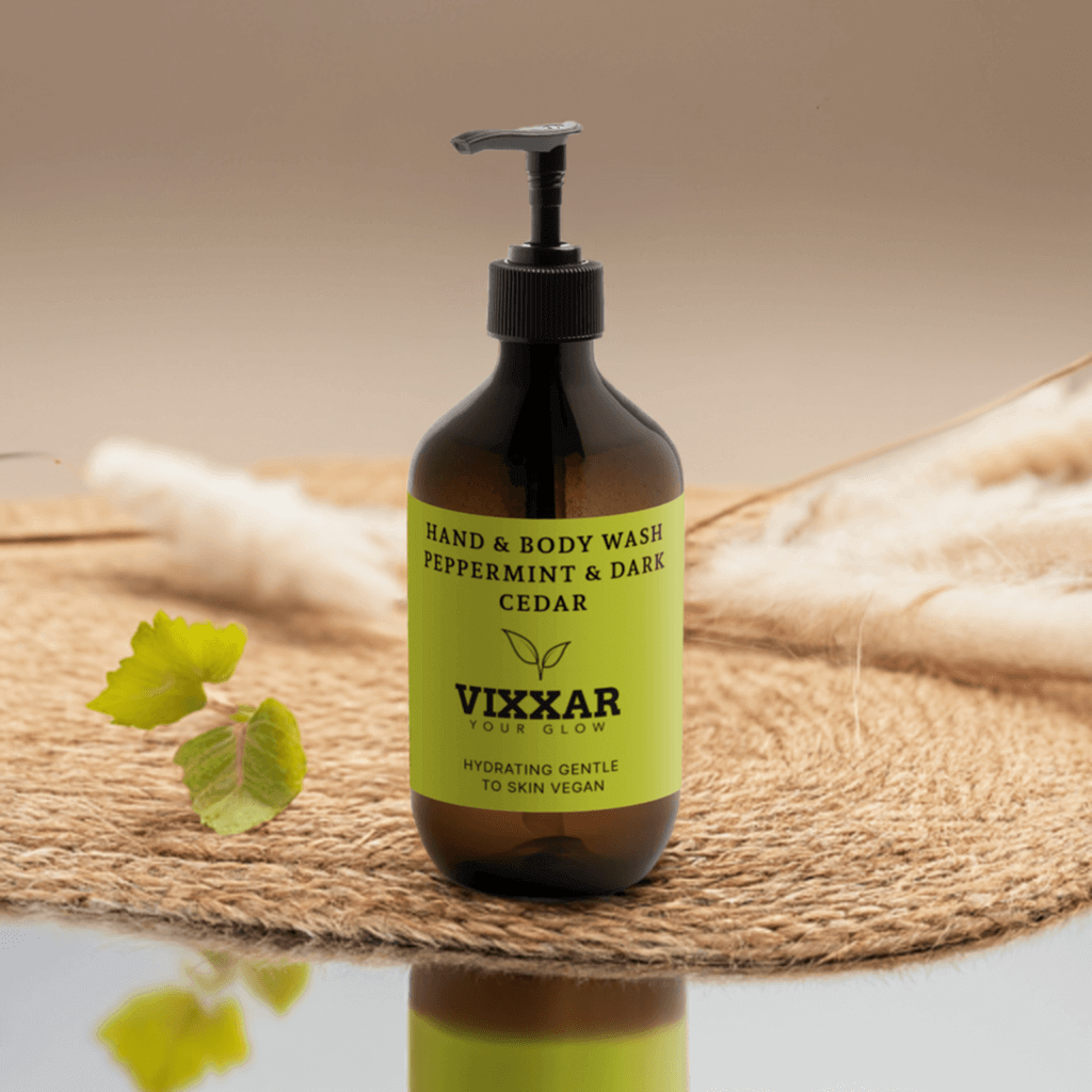 Peppermint & Dark Cedar Hand & Body Wash – Hydrating Vegan Cleanser (490ml) - Vixxar Cosmetiques
