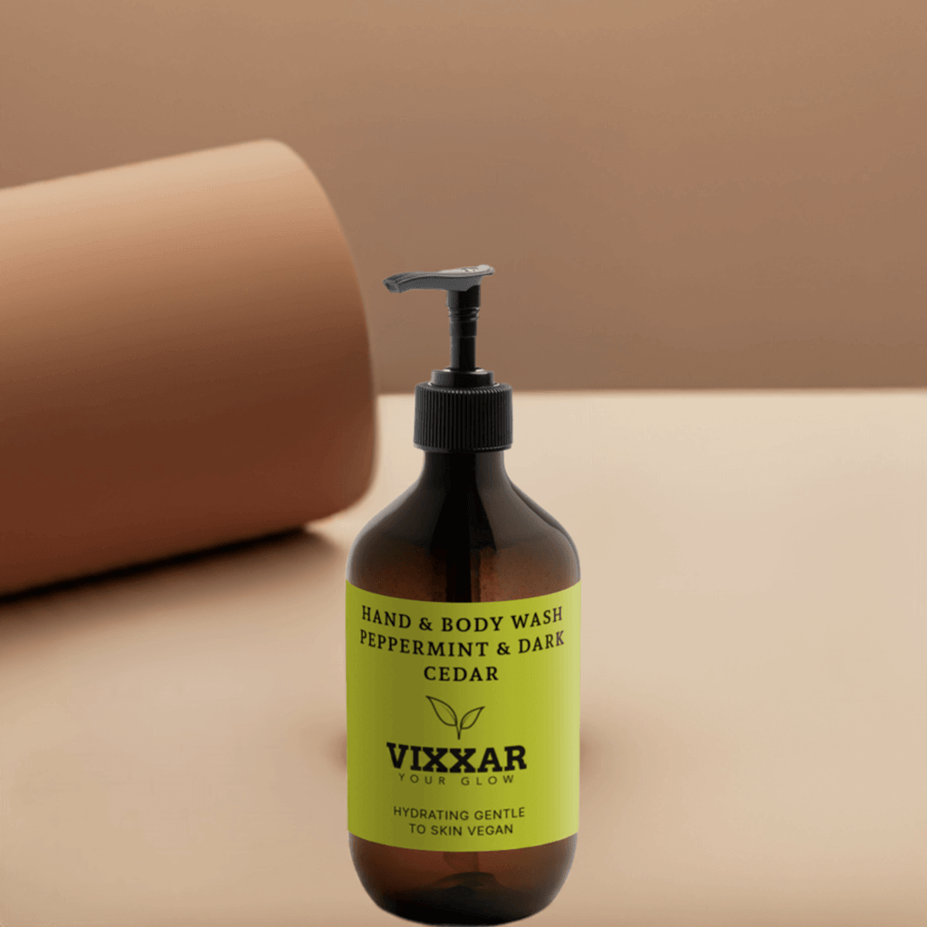 Peppermint & Dark Cedar Hand & Body Wash â Hydrating Vegan Cleanser (490ml) - Vixxar Cosmetiques