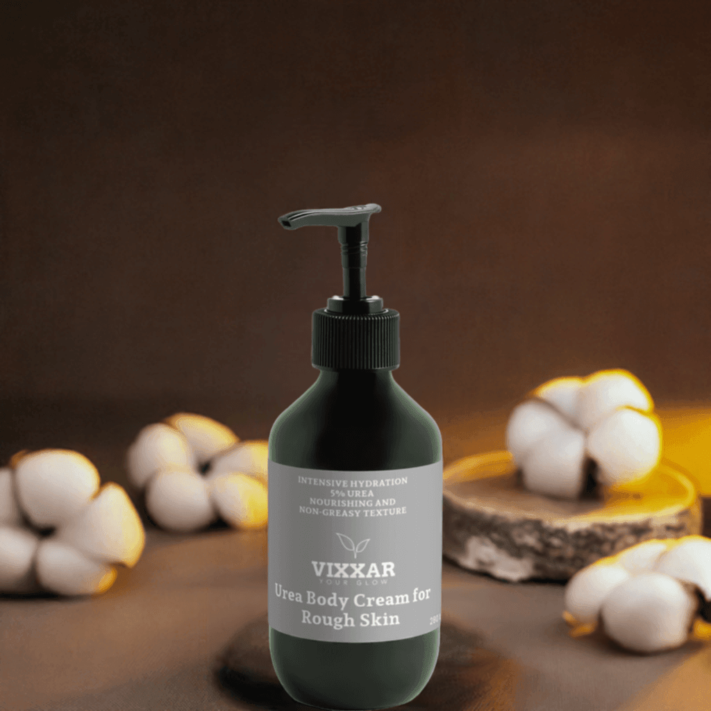 Vixxar Urea Body Cream 280ml for intense hydration, moisture, and soothing rough skin. Ideal for sensitive, dry skin. Anti-aging skincare.