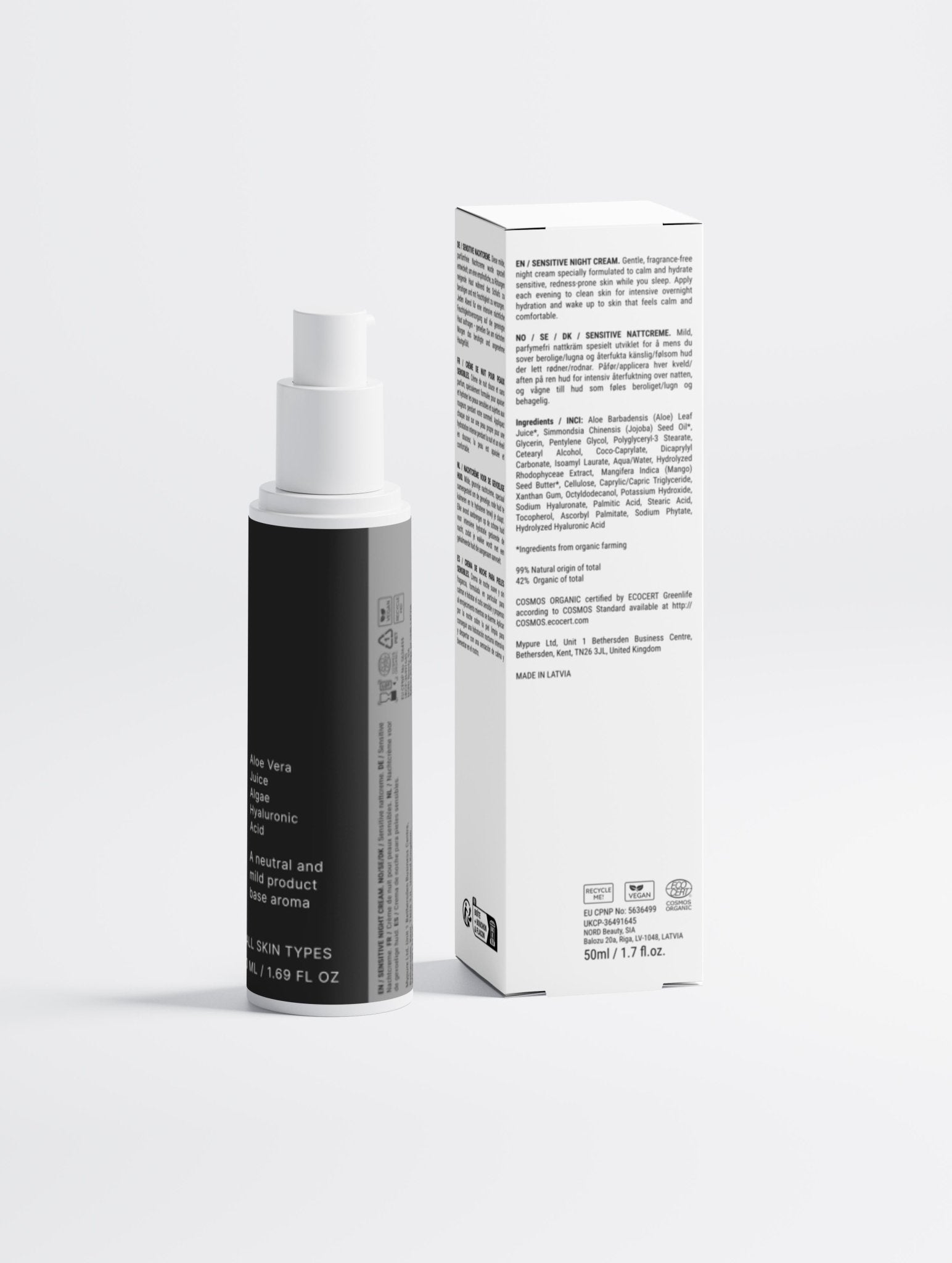 Sensitive Skin Overnight Cream, Fragrance - Free 50ml - Vixxar CosmetiquesDefault