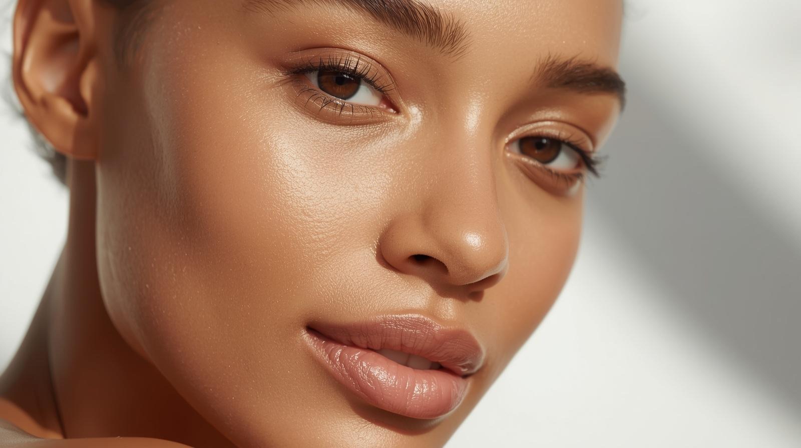 healthy glowing skin with natural radiance and smooth texture