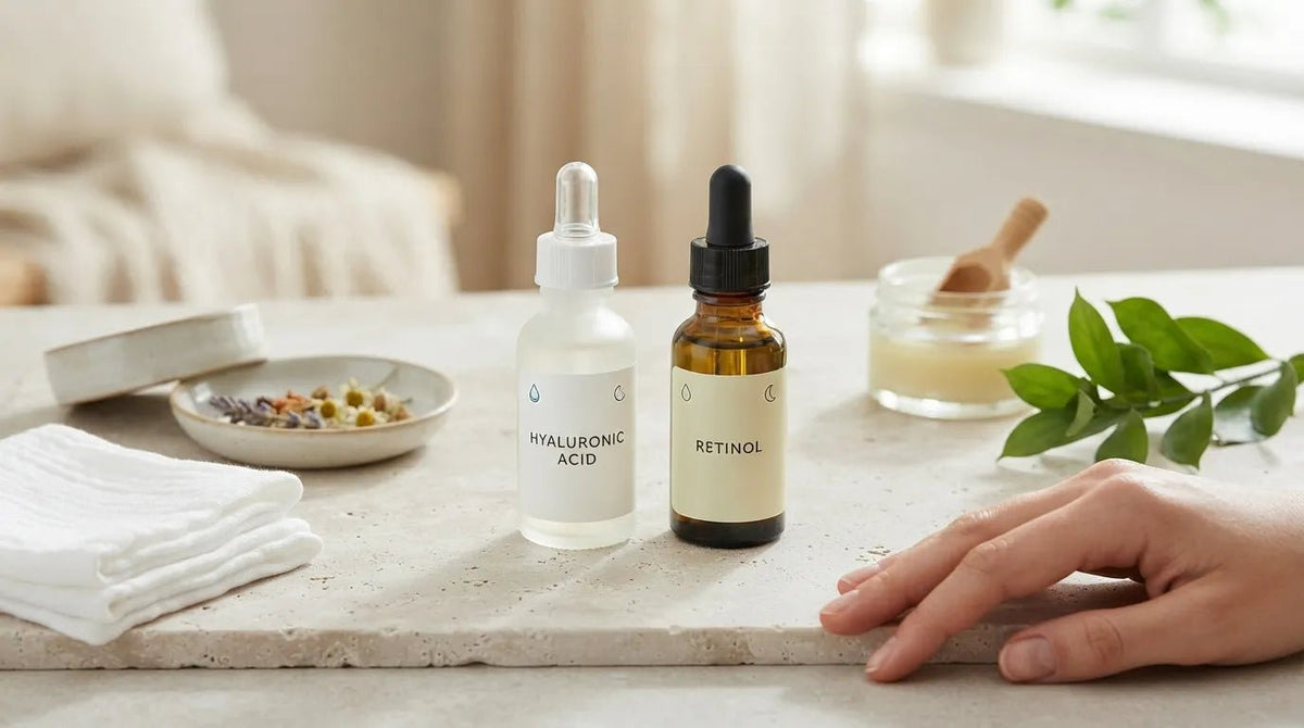 Hyaluronic acid vs retinol for a calmer skin routine