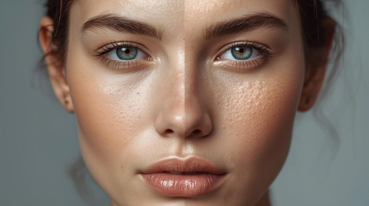 glass skin vs real skin texture comparison realistic view