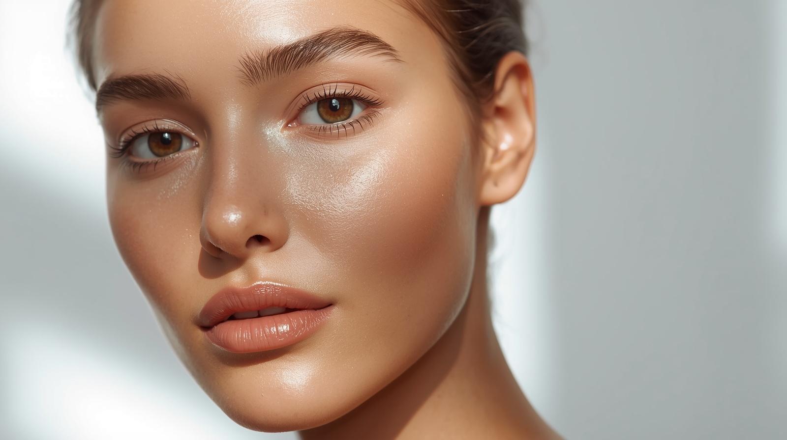 glowing glass skin with smooth hydrated texture