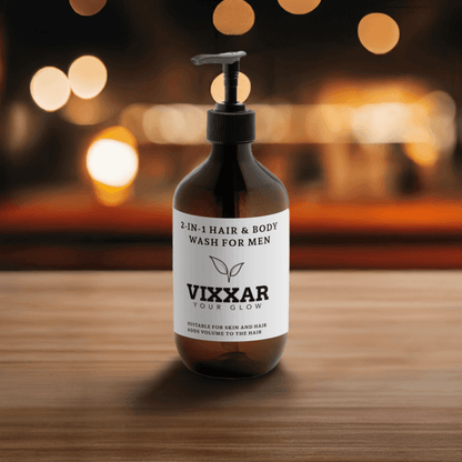 2 - in - 1 Hair &amp; Body Wash for Men – Hydrating &amp; Strengthening Cleanser (490ml) - Vixxar Cosmetiques