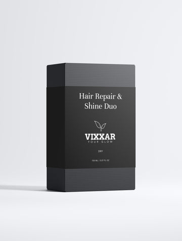Vixxar Hair Repair & Shine Duo packaging on a white background