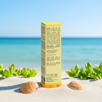 Travel-friendly SPF50 sunscreen stick, invisible finish, natural skincare sun care essential

