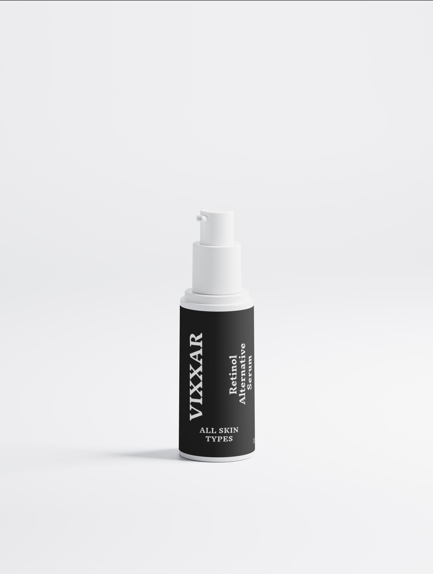 Vixxar skincare bottle on a white background