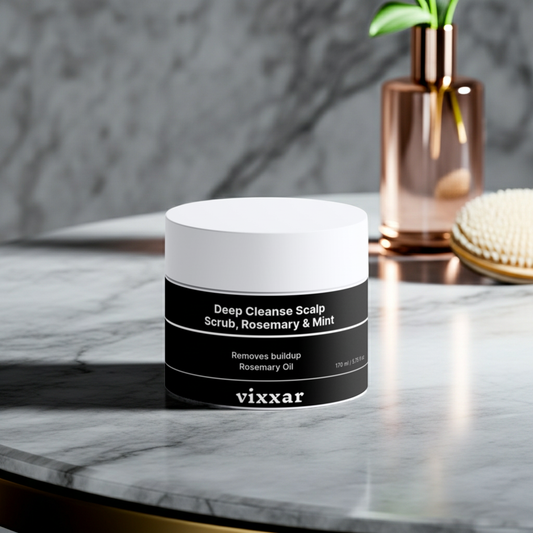 Vixxar Deep Cleanse Scalp Scrub 170ml with rosemary and mint for fresh, clean, healthy scalp