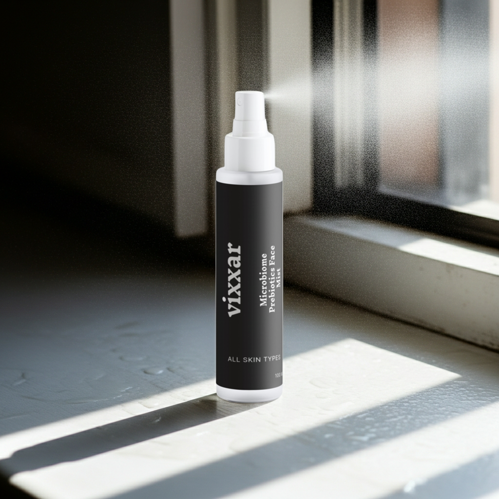 Vixxar Microbiome Prebiotics Face Mist 100ml hydrating spray to refresh and balance skin