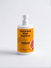 Vixxar grapefruit hand and body wash bottle on a white background