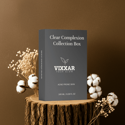 Clear Complexion Collection Box - Anti - Age Day Cream +Natural Retinol Alternative Oil Serum + Clarifying Gel - Vixxar CosmetiquesDefault