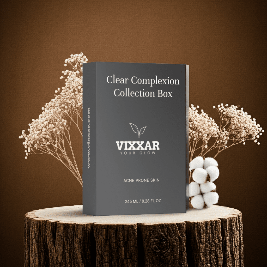Clear Complexion Collection Box - Anti - Age Day Cream +Natural Retinol Alternative Oil Serum + Clarifying Gel - Vixxar CosmetiquesDefault
