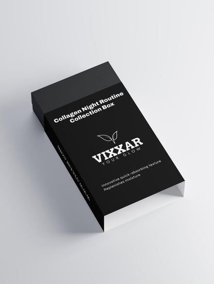 Vixxar Collagen Night Collection – fragrance-free botanical anti-aging skincare trio