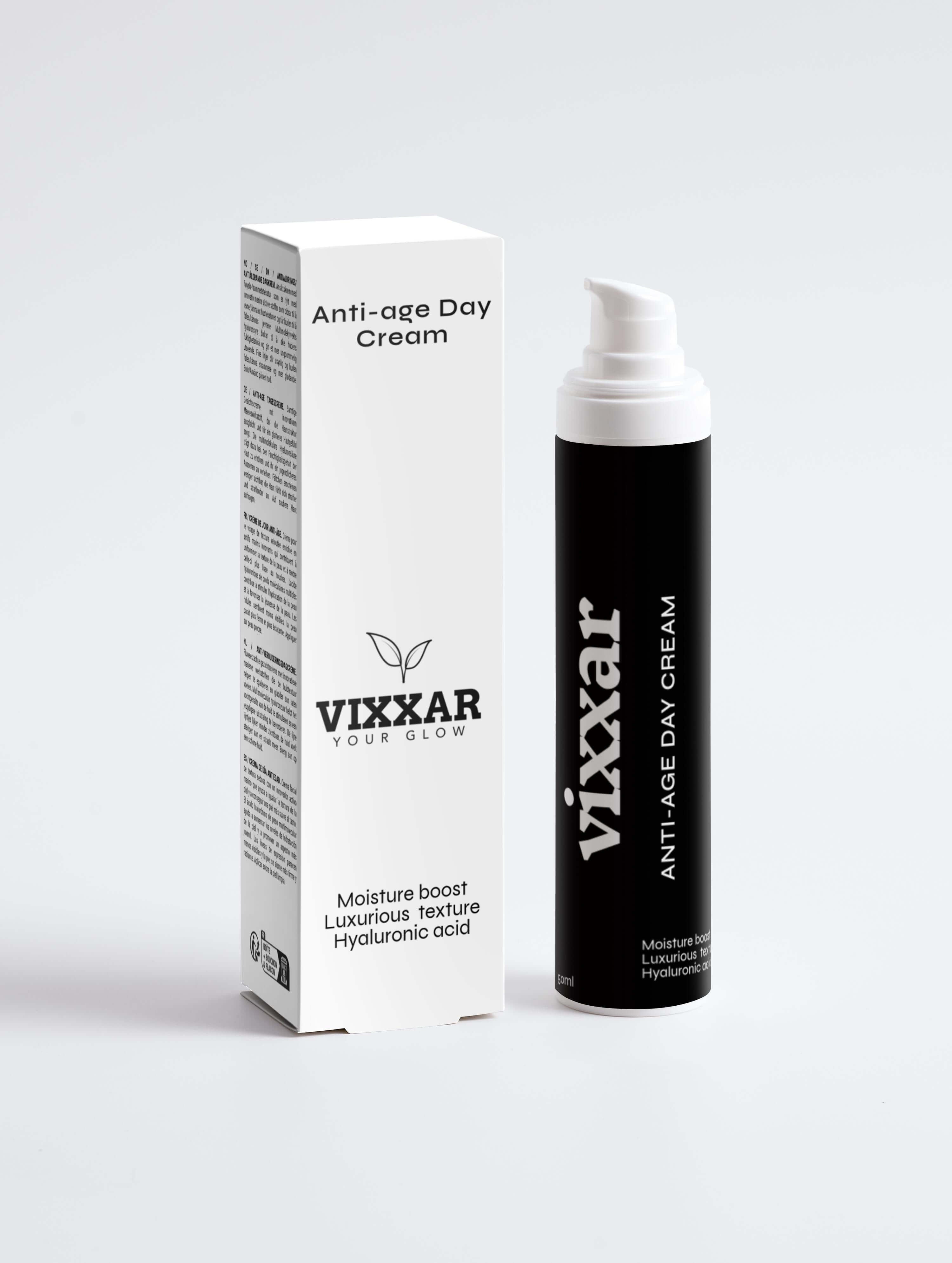 Vixxar Anti-Age Day Cream with Hyaluronic Acid for Hydrating Skincare