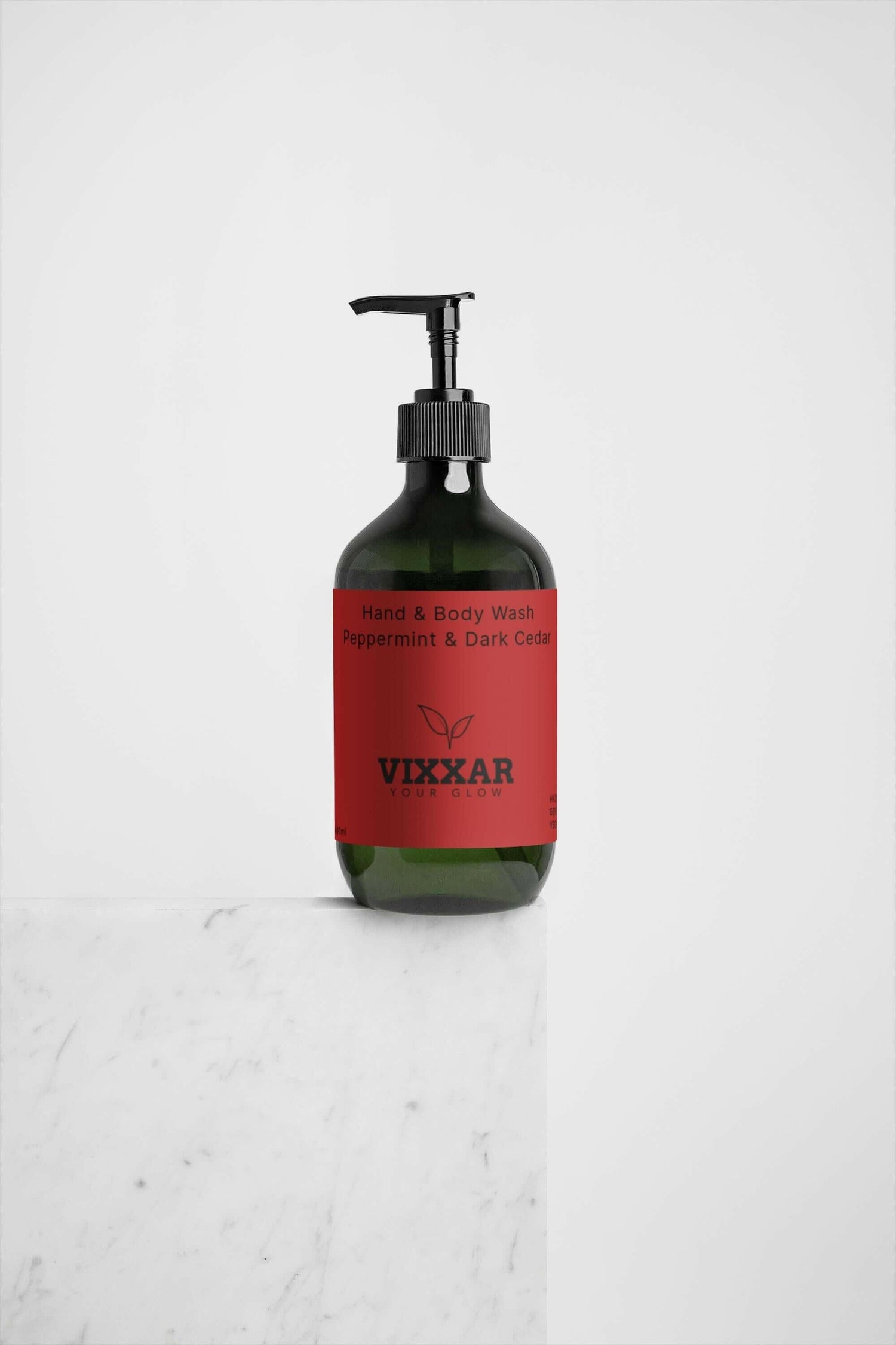 Hand &amp; Body Wash – Peppermint &amp; Dark Cedar 490ml | Vegan Luxury Cleanser - Vixxar Cosmetiques